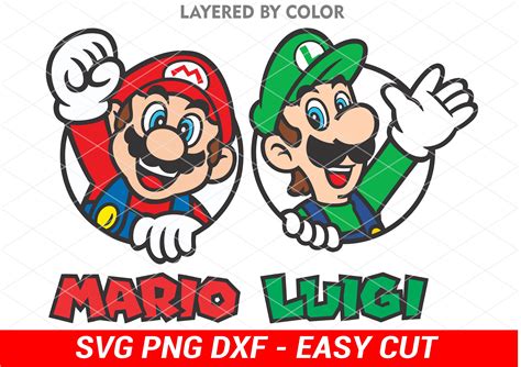 Mario And Luigi Svg Layered By Color Easy Cut Cricut Etsy Australia