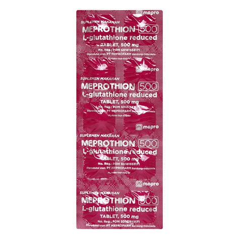 Jual MEPROTHION GLUTATHIONE 500 MG 1 STRIP ISI 10 TABLET Shopee