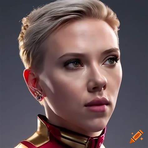 Digital Artwork Of A Woman In Red And Gold Armor On Craiyon