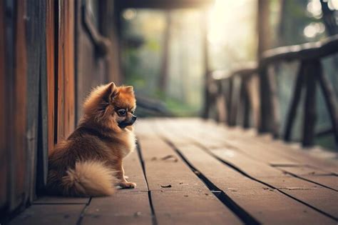 Premium Photo | Beautiful cute fluffy pomeranian dog outside