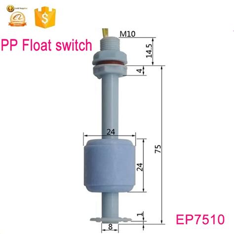 Free Shipping 50pcslot M1075mm Pp Liquid Magnetic Water Tank Level Float Control Switch Ep7510