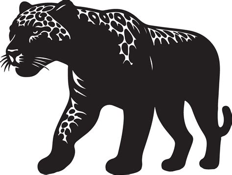 Jaguar black silhouette on white 47405941 Vector Art at Vecteezy