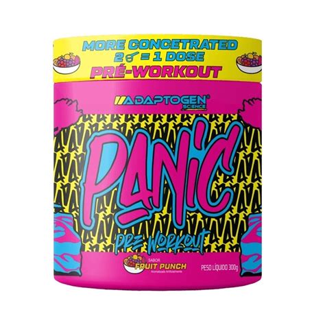 Panic Pré Workout Fruit Punch 300G Adaptogen Drogaria