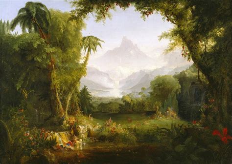 Thomas Cole the Garden of Eden 1828 Painting Poster Canvas - Etsy