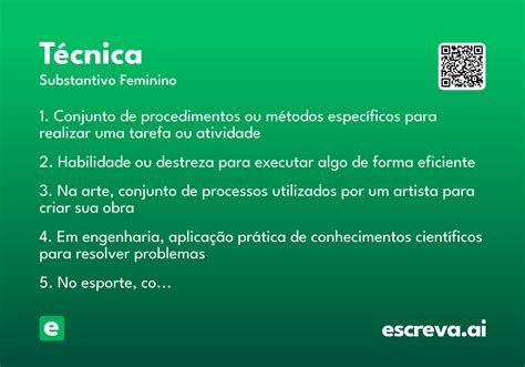 O Que Significa Técnica - Técnica - Significado e Sinônimo - escreva.ai