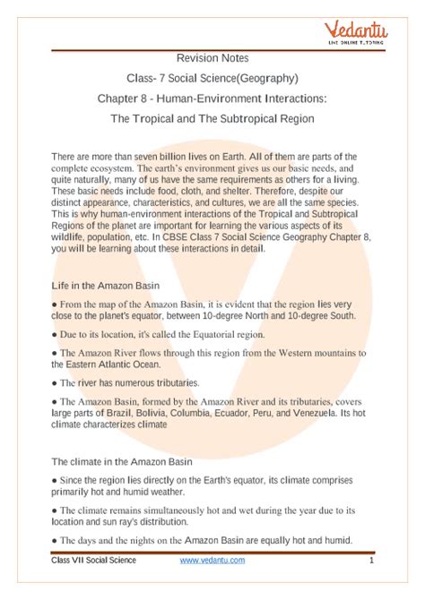 Human Environment Interactions Class Notes Cbse Geography Chapter