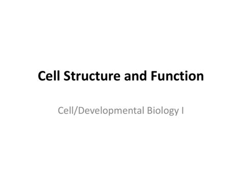 Cell Structure And Function Powerpoint