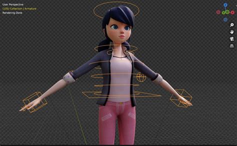 3d Model Miraculous Marinette Animated Rigged 2022 Low Poly 3d Model Vr