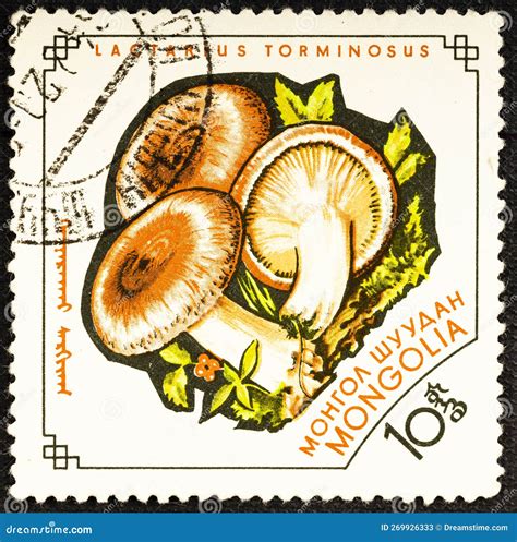 Mongolia Circa A Stamp Printed In Mongolia Showing Mushrooms