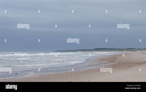 Druridge Bay Northumberland Englan Windy Day Stock Photo Alamy