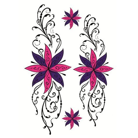 Yeeech Temporary Tattoos Sticker Flower Design Sexy