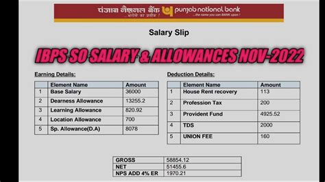 Ibps So Salary Slip Rajbhasha Adhikari Hr Officer Law