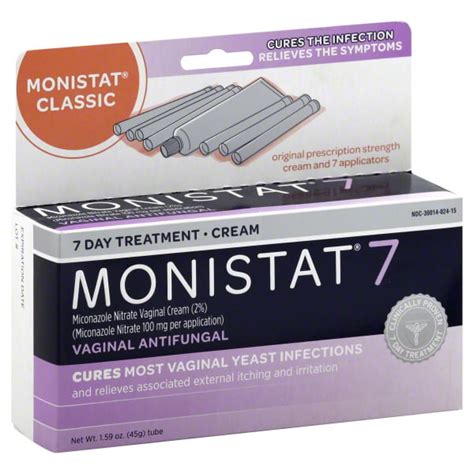 Monistat 7 Day Yeast Infection Treatment Miconazole Nitrate Vaginal Cream 1 59oz