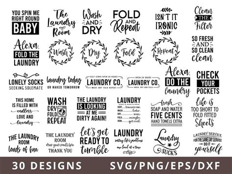 Laundry Svg Bundle Laundry Room Sign Svg Dxf Eps Png Wash And Dry Svg