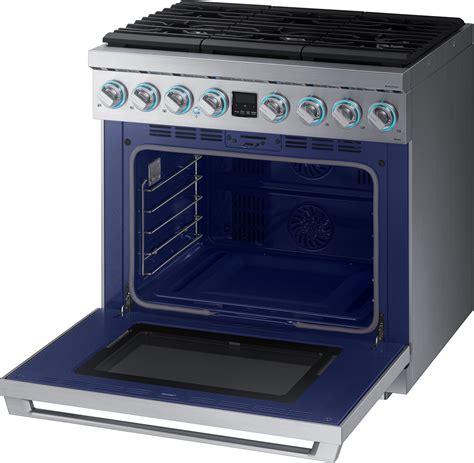 Samsung Nx36r9966ps 36 Inch Smart Slide In Gas Pro Range With Wi Fi Dual Convection 59 Cu Ft