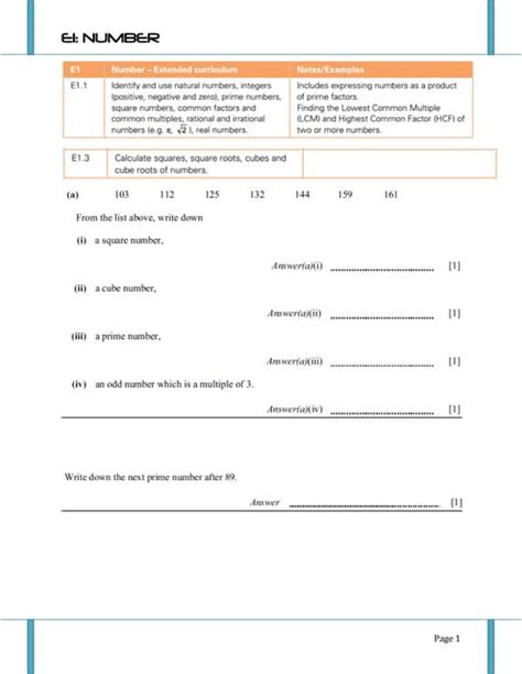 Igcse 0580 Math Extended Number Pdf