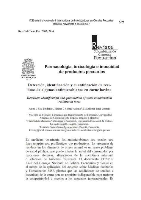 Pdf Detecci N Identificaci N Y Cuantificaci N De Residuos De Algunos