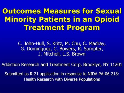 Ppt Outcomes Measures For Sexual Minority Patients In An Opioid Treatment Program Powerpoint