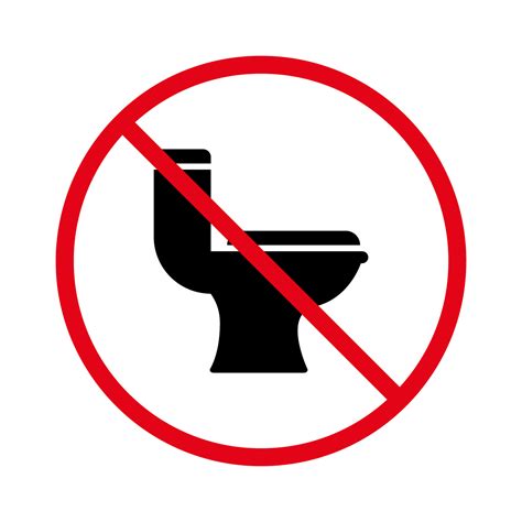 icono de silueta negra de prohibición de baño pictograma de wc