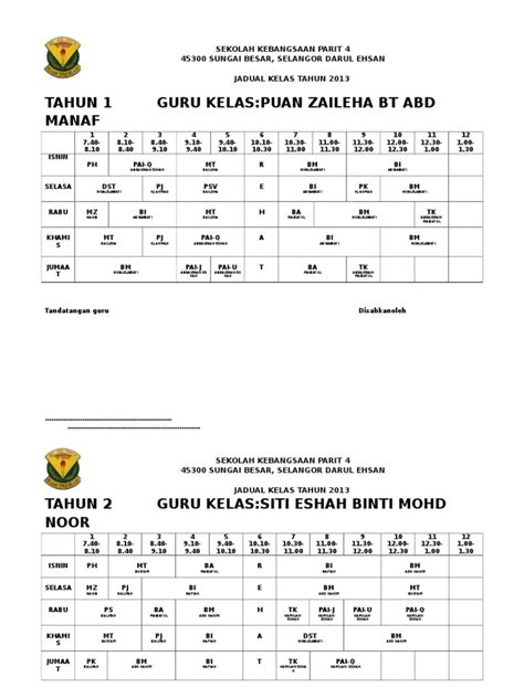 PDF Jadual Waktu Tahun 2015 DOKUMEN TIPS