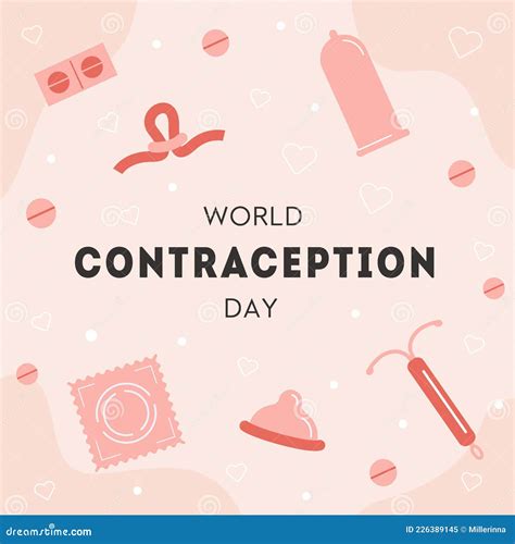 World Contraception Day Square Card Contraceptive Items For Safe Sex