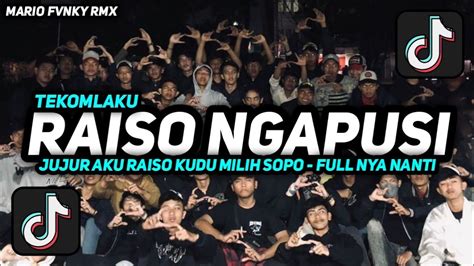 Dj Raiso Ngapusi Lirik Jujur Aku Raiso Kudu Milih Sopo Full Nya