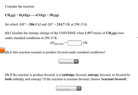 Solved Consider The Reaction Ch G H O G Co G H G Chegg