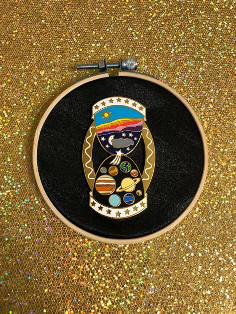 Space Hourglass Hard Enamel Pin Etsy