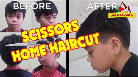 Cut Boys Hair At Home Scissor Haircut Tutorial Youtube