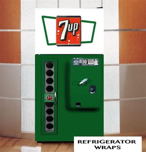 7up Vintage Vending Machine Refrigerator Wrap Refrigerator Wraps