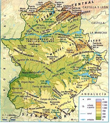 Mapas F Sicos De Extremadura Recursos De Geograf A E Historia