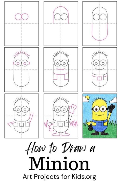 Learn how to draw with a Minion an easy step by step tutorial. Free PDF ...