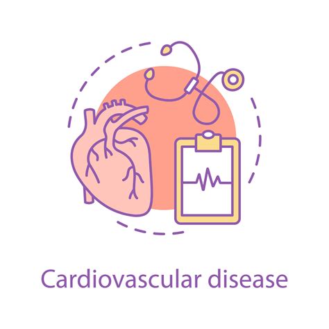 Icono Del Concepto De Enfermedad Cardiovascular Ilustración De Línea