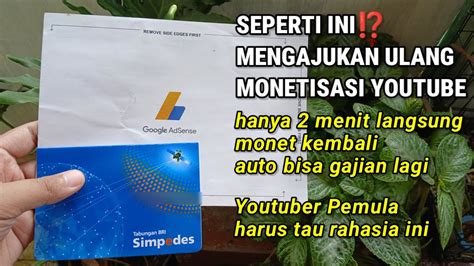 Cara Pengajuan Ulang Monetisasi Youtube Agar Langsung Diterima Youtube