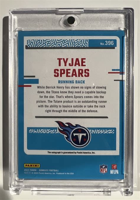 Tyjae Spears Donruss Rated Rookie Autograph Auto Rc Ebay