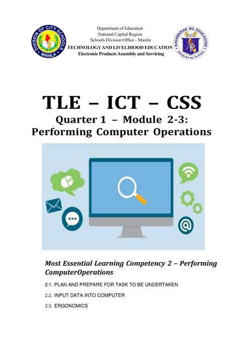 Css Module Software Hardware Ergonomics Tle Ict Css Quarter