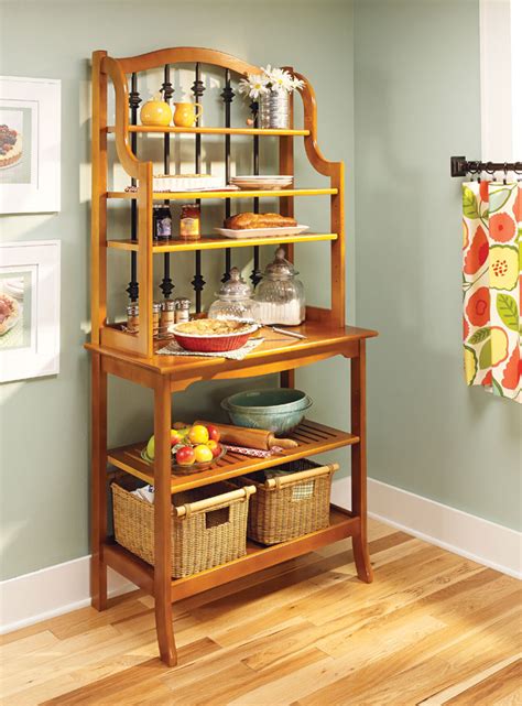 traditional bakers rack woodworking project woodsmith plans