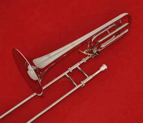 New Silver Nickel Plated Tenor Trombone Bbf Trigger Horn With Case Ebay