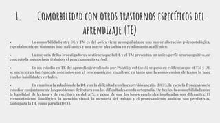 Comorbilidad En La Dislexia La Dislexia Y Las Comorbilidades Que