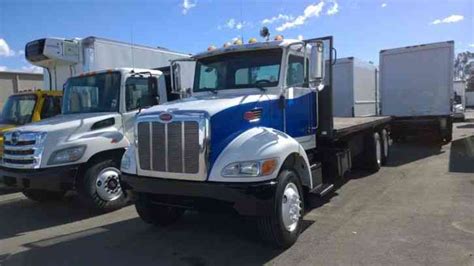 Peterbilt 340 24ft Flatbed Truck 3 Axle 50 000 Gvwr Px8 Cummins