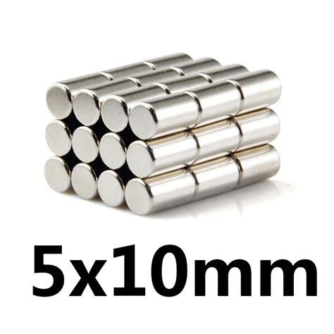 10 20 50 sztuk 5x10mm okrągłe magnesy neodymowe 5mm x 10mm Mini N35