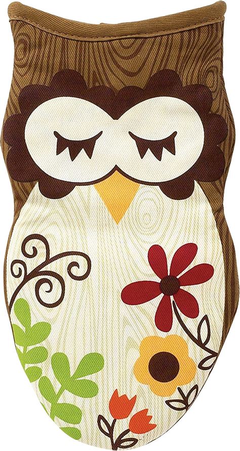 Ritz Sleepy Owl Collection Printed Puppet Oven Mitt Home