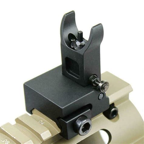 Tactical Fold Back Up Iron Sight Flip Up Sights Set Front And Rear Picatinny Rail Accuindex