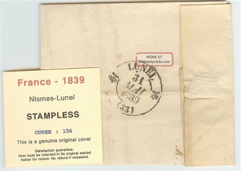 France Stampless Cover 1839 Nismes To Lunel Xf