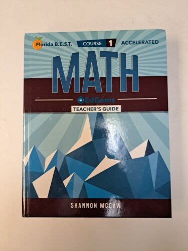 Florida Best Course 1 Accelerated Math Edgems Teacher’s Guide 2022 44 2 Ebay