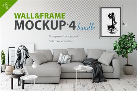 Wall & Frames Mockup - Bundle Vol 4: A Collection Of Interior Mockups ...