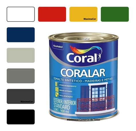 Tinta Esmalte Coralar Metais E Madeiras Coral 900ml Parcelamento Sem