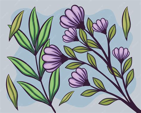 Premium Vector | Purple flowers garden pattern