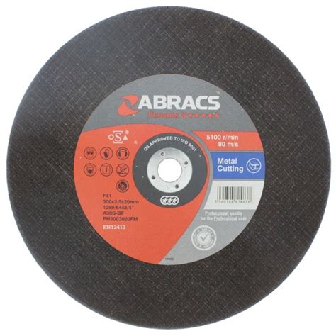 12 X 20mm Metal Cutting Abrasive Disc Flat Type Lands Engineers