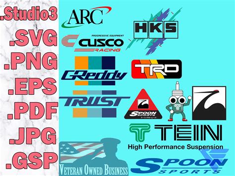 JDM Performance Car Logos Digital Files Eps Svg Jpg Studio3 Pdf Gsp Png ...